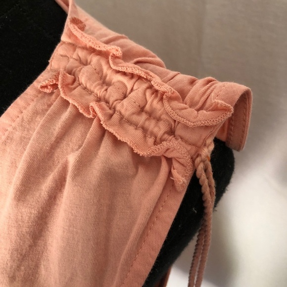 Lauren by Ralph Lauren peach colored V-neck stretch cotton jersey top size M - Picture 2 of 8